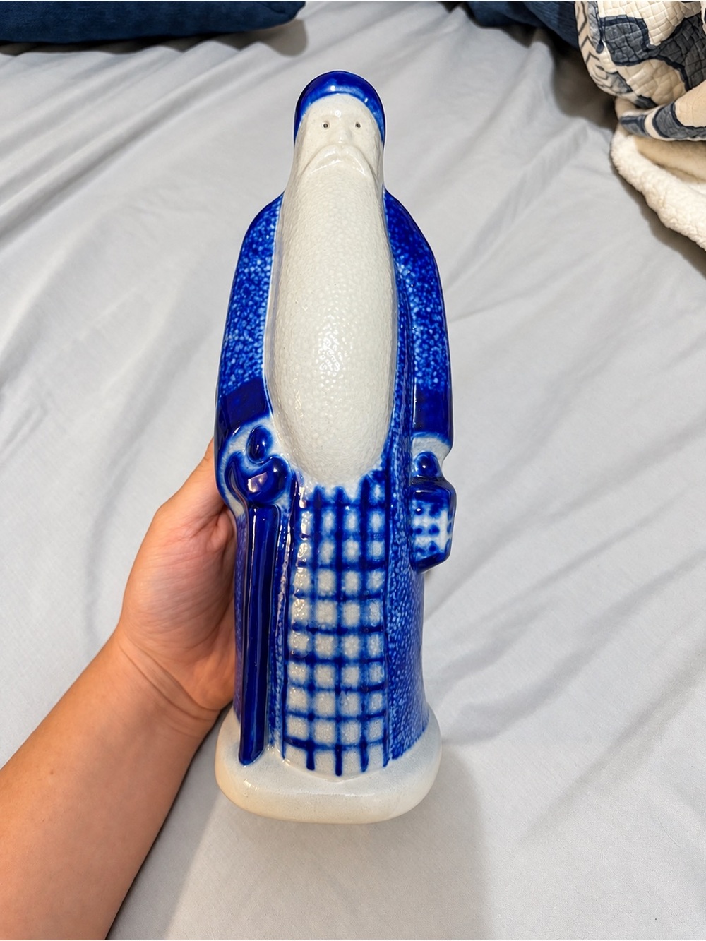 Eldreth Pottery Father Christmas Santa Lantern & Cane Salt Glazed RARE